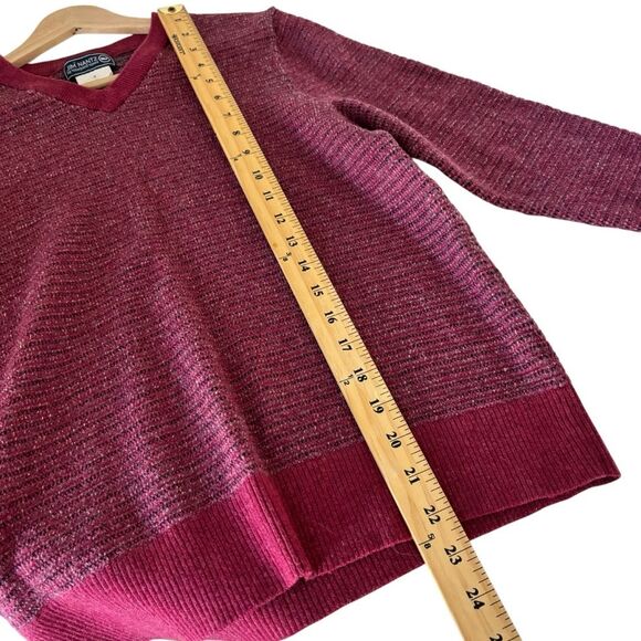 Jim Nantz by Vineyard Vines 100% Merino Wool Waffled Maroon Pullover Sz M - Picture 5 of 8